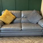 DFS Steel Grey Leather Sofa