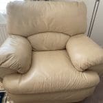 3 seater + 1 seater leather Sofa , Beige colour
