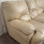 3 seater + 1 seater leather Sofa , Beige colour