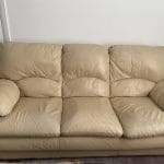 3 seater + 1 seater leather Sofa , Beige colour