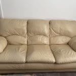 3 seater + 1 seater leather Sofa , Beige colour