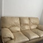 3 seater + 1 seater leather Sofa , Beige colour