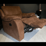 Two Brown Suede Reclining Armchairs