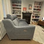 Leather Sofa - Custom John Lewis Elevate Electric Recliner - Showroom Condition