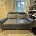 Leather Sofa - Custom John Lewis Elevate Electric Recliner - Showroom Condition