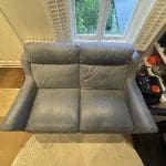 Leather Sofa - Custom John Lewis Elevate Electric Recliner - Showroom Condition