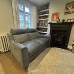 Leather Sofa - Custom John Lewis Elevate Electric Recliner - Showroom Condition
