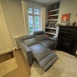 Leather Sofa - Custom John Lewis Elevate Electric Recliner - Showroom Condition