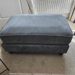 2 Windsor fullback 3 seater sofas and footstool