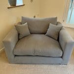 Sofa / Cuddler Chairs (blue/grey) x 2