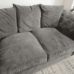 2 Windsor fullback 3 seater sofas and footstool