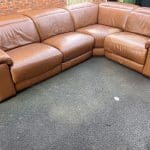 3 Seater Corner Leather Caramel