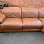 3 Seater Corner Leather Caramel