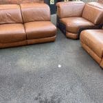 3 Seater Corner Leather Caramel