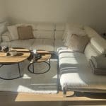 Dfs Leather sofa white and grey