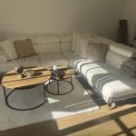 Dfs Leather sofa white and grey