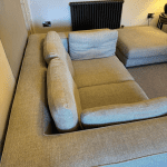 DFS Tenby grand designs mink sofa, cuddle chair and foot stool