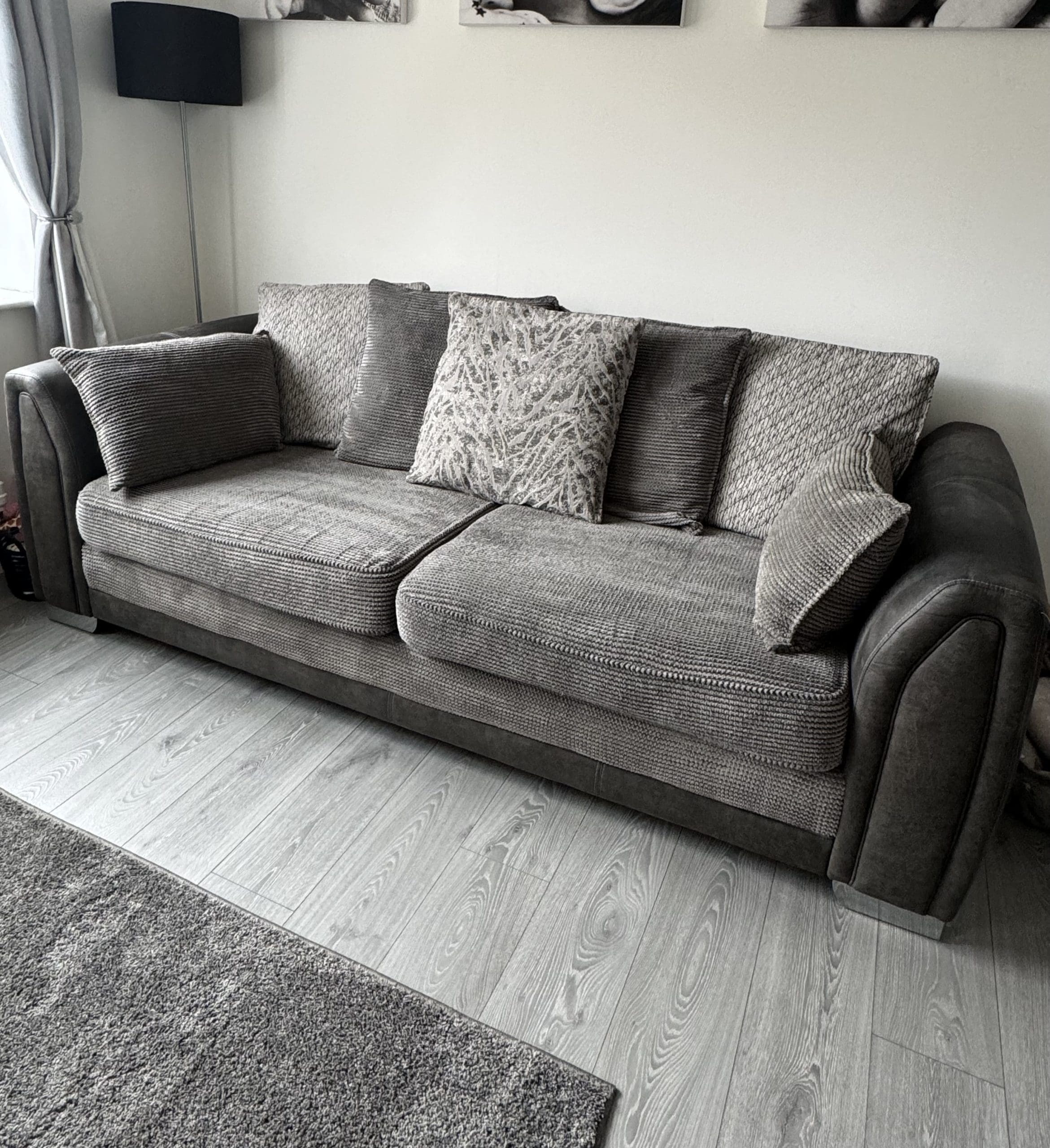Dfs grey and black sofa discount