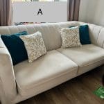 2x Sofology Beige Velvet Sofas