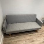 Home Detail (Amazon) - 3 Seater Sofa Bed Fabric Chevron Design Wooden Leg Frame Sofabed Clic-Clac (Light Grey)