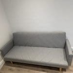 Home Detail (Amazon) - 3 Seater Sofa Bed Fabric Chevron Design Wooden Leg Frame Sofabed Clic-Clac (Light Grey)