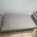 Home Detail (Amazon) - 3 Seater Sofa Bed Fabric Chevron Design Wooden Leg Frame Sofabed Clic-Clac (Light Grey)
