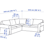 IKEA EKTORP Corner sofa with custom blue cover from Comfortworks