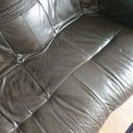 2 brown leather sofas oak handles