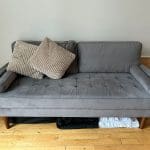 Wayfair | Enedelia 176cm Velvet Square Arm Upholstered Sofa | Grey