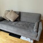 Wayfair | Enedelia 176cm Velvet Square Arm Upholstered Sofa | Grey