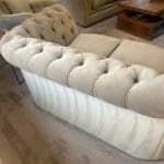 BEAUTIFUL 2 SEATER FABRIC CHESTERFIELD BEIGE