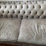 Beautiful grey leather chesterfield needs a new home!