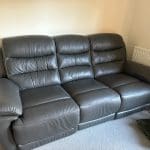 Brand new leather recliner sofas with charging outlets!