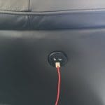 Brand new leather recliner sofas with charging outlets!