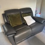 Brand new leather recliner sofas with charging outlets!