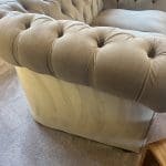 BEAUTIFUL 2 SEATER FABRIC CHESTERFIELD BEIGE