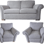 Grey fabric sofa set