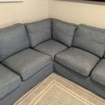 IKEA EKTORP Corner sofa with custom blue cover from Comfortworks