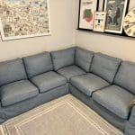 IKEA EKTORP Corner sofa with custom blue cover from Comfortworks