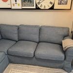 IKEA EKTORP Corner sofa with custom blue cover from Comfortworks