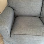 IKEA EKTORP Corner sofa with custom blue cover from Comfortworks