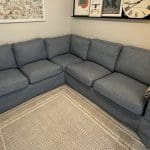 IKEA EKTORP Corner sofa with custom blue cover from Comfortworks