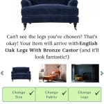 Otto Sofa, Cruise blue, English Oak legs, three seater, also willing to include a love seat which is also pictured