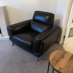 TYPE: 1-seater fixed leather, COLOUR: teak (dark brown), BRAND: San Antonio