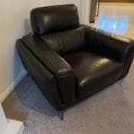 TYPE: 1-seater fixed leather, COLOUR: teak (dark brown), BRAND: San Antonio