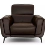 TYPE: 1-seater fixed leather, COLOUR: teak (dark brown), BRAND: San Antonio