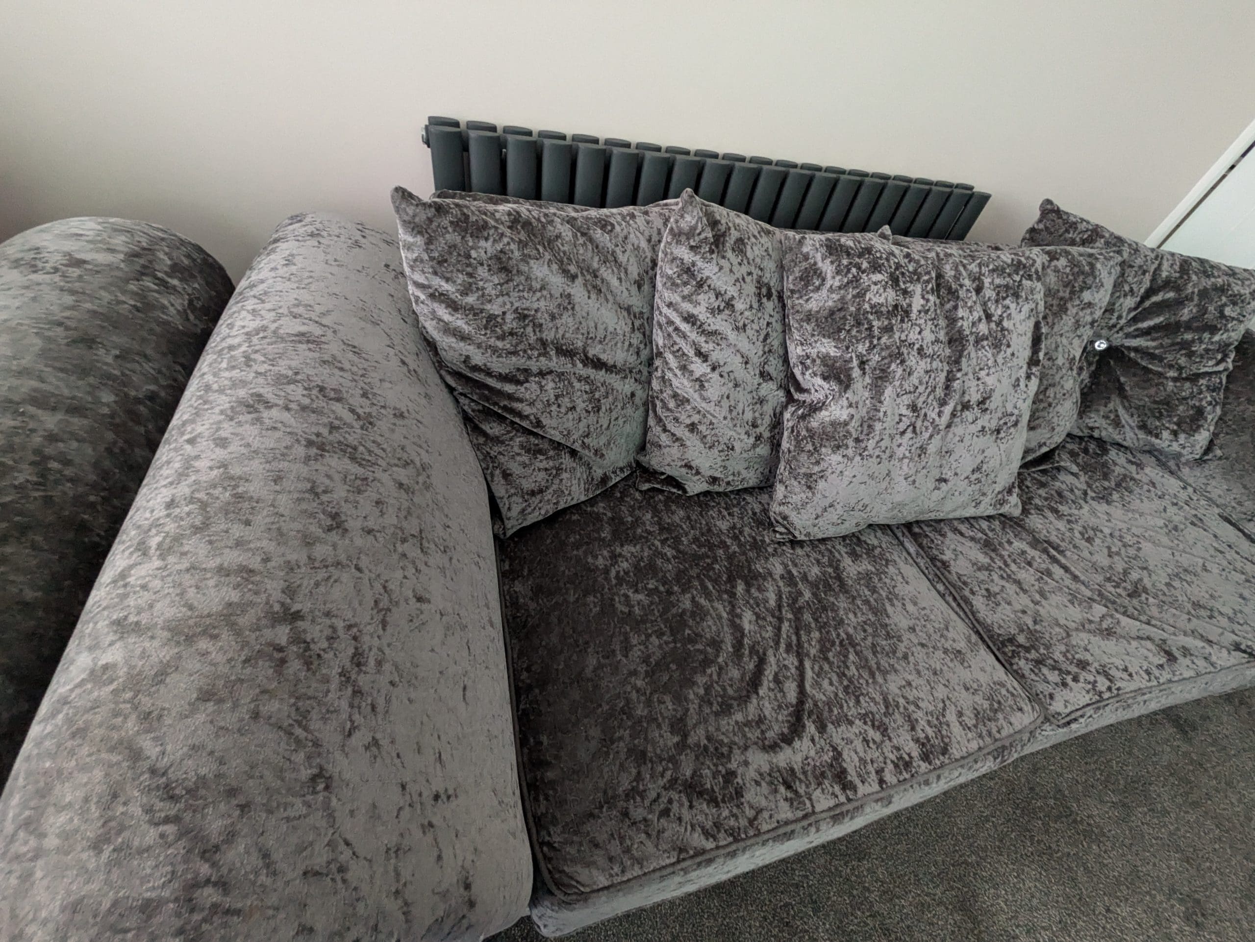 Grey crushed velvet sofa Sofalistic The Sofa Marketplace, buy and