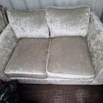 Silver crushed velvet 2 seater sofa