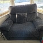 3 piece black material sofa set