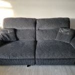 3 piece black material sofa set